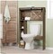 Bathroom Storage Cabinet with Sliding Barn Door Rustic Brown Over the Toilet